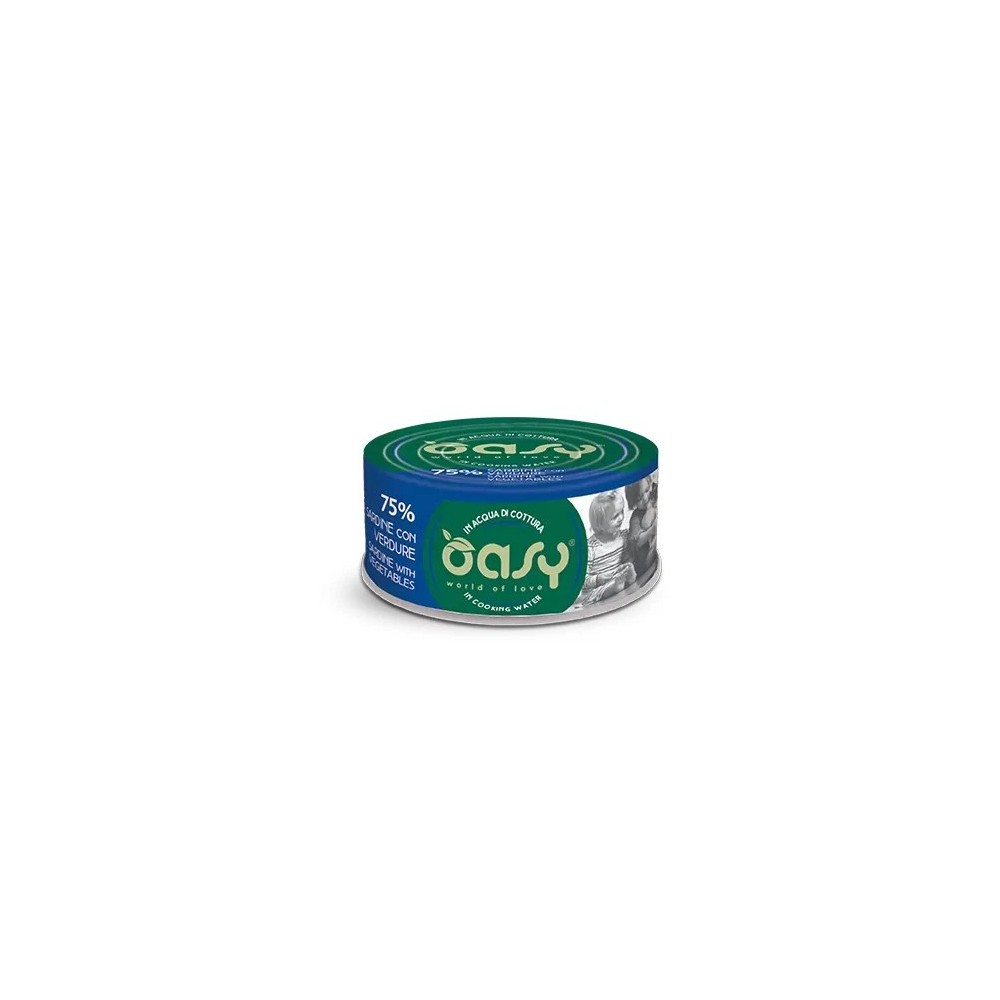 Oasy More Love Lattina Sardine/Verdure 70Gr cibo umido per gatti