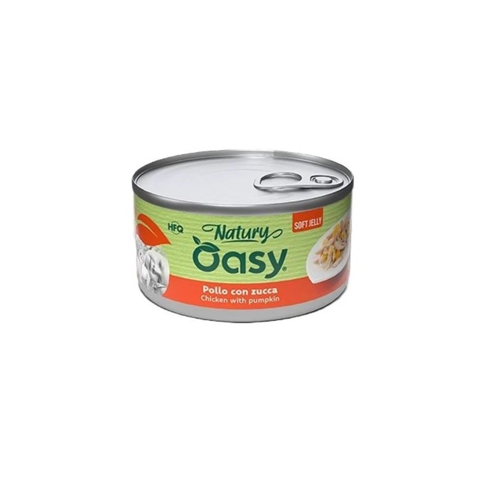 Oasy Natury Softy Jelly 85 Gr Pollo/Zucca cibo umido per gatti