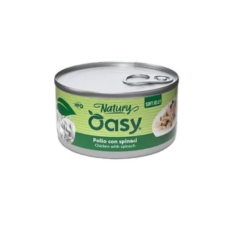 Oasy Natury Softy Jelly 85 Gr Pollo/Spinaci cibo umido per gatti