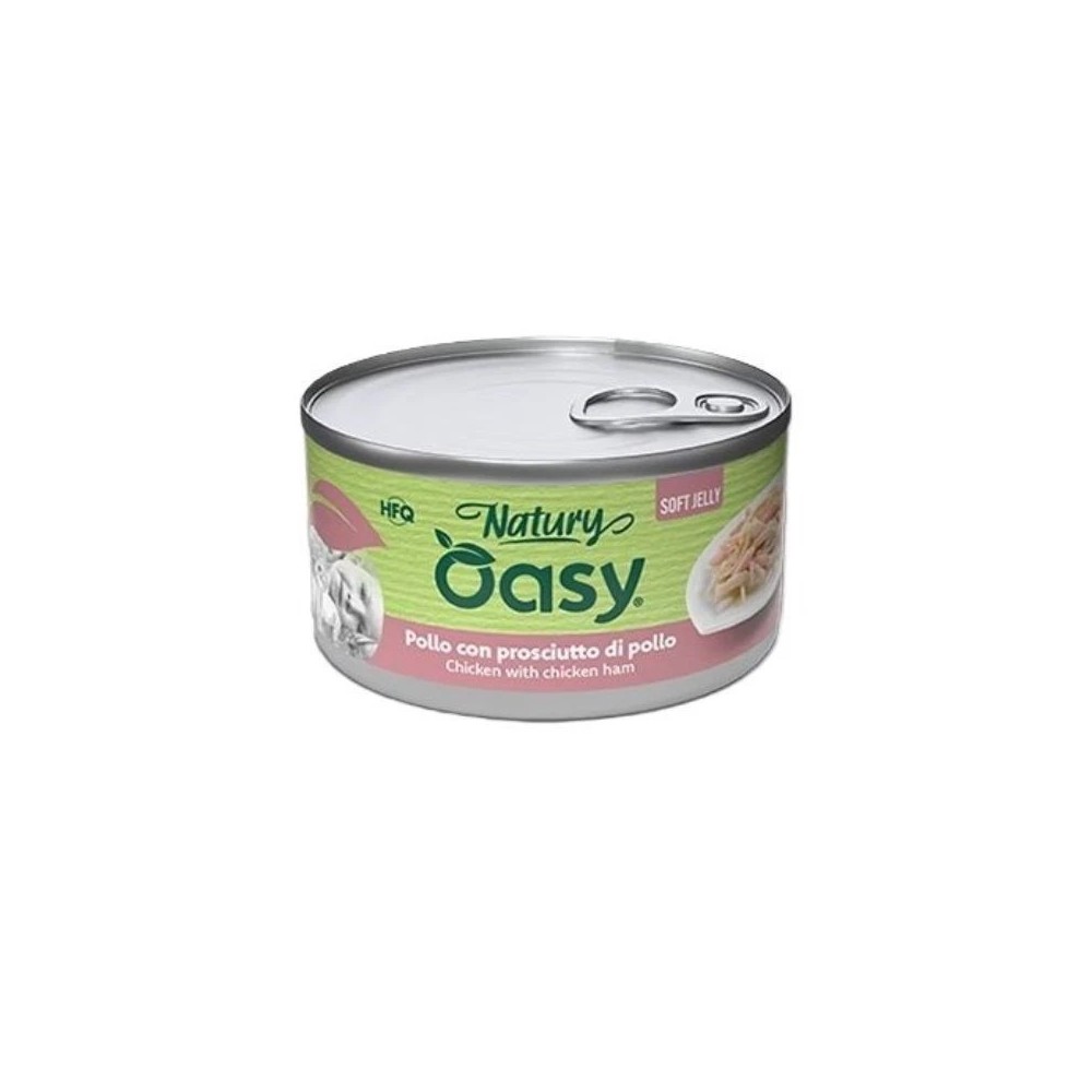 Oasy Natury  Jelly 85 Gr Pollo/Prosciutto cibo umido per gatti