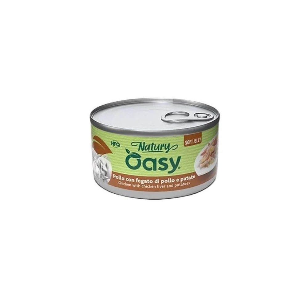 Oasy Natury Softy Jelly 85 Gr Pollo/Fegato cibo umido per gatti