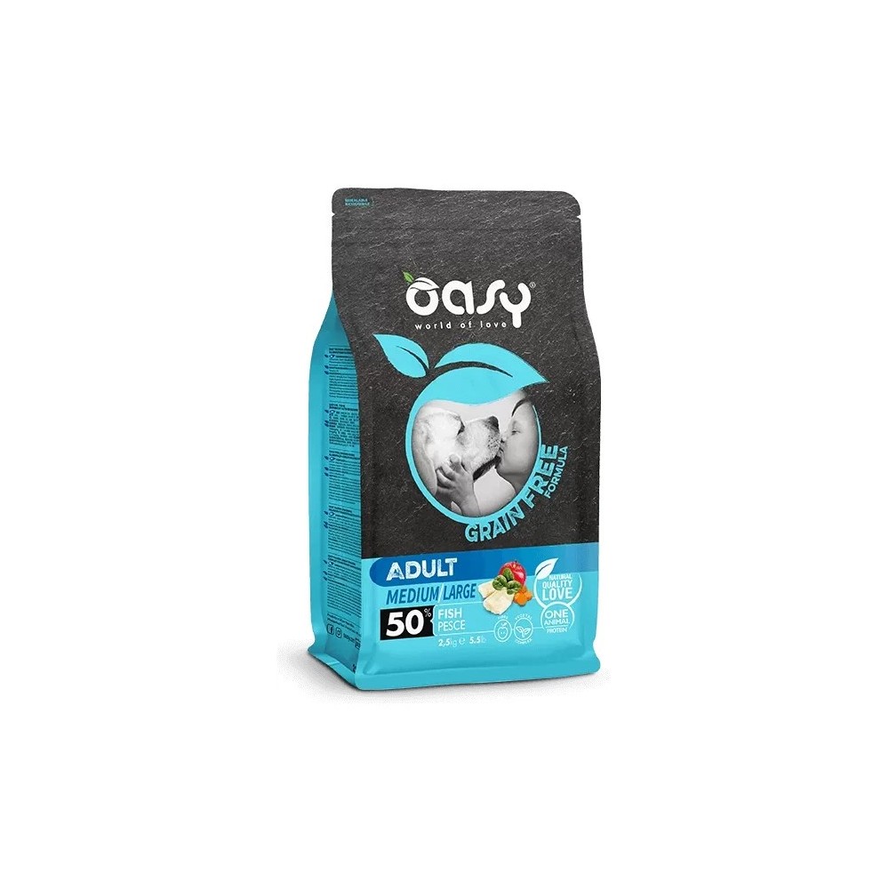 Oasy Grain Free Crocchette cane  Medium/Large Fish  12 Kg ACQUISTO MINIMO 2 PZ