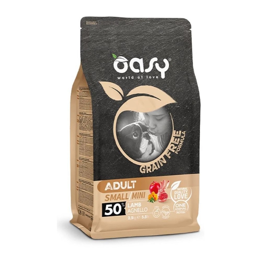 Oasy Dog Grain Free Crocchette Per Cani Adulti Small/Mini con Agnello  2,5Kg