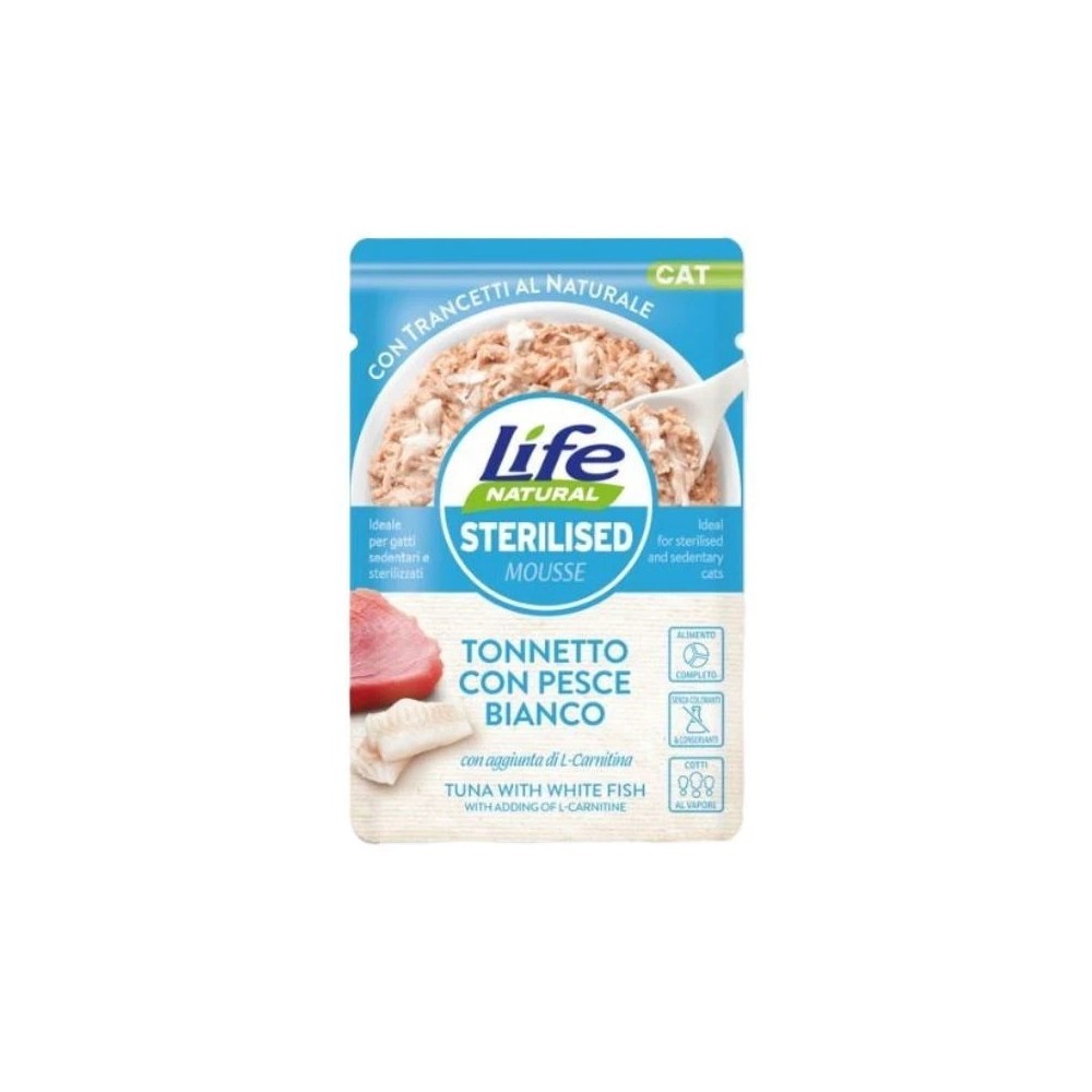 Life Cat Sterlised Tonno/Pesce Bianco 70 Gr cibo umido
