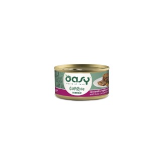 Oasy Caprice Terrine 85 Gr Anatra /Fegato/Verdure cibo umido per gatti