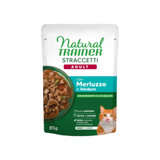 Natural Trainer cibo umido per gatto Busta  85 Gr Merluzzo