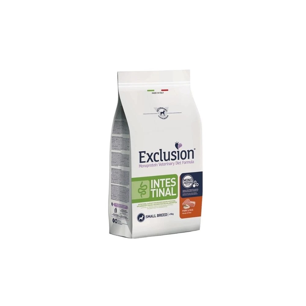 Exclussion crocchette cane  Intestinal Adult maiale e riso Small 2 Kg