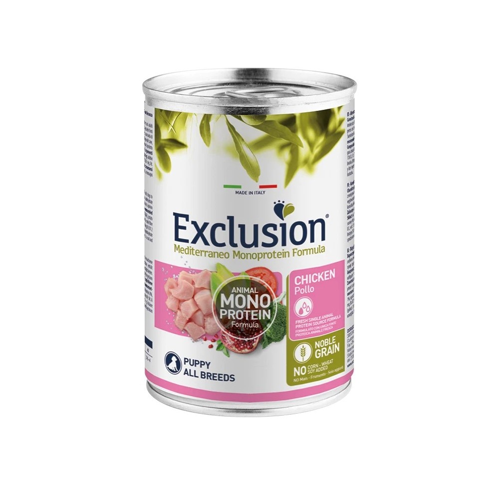 EXCLUSION cibo umido cane Monoproteico puppy pollo 400gr
