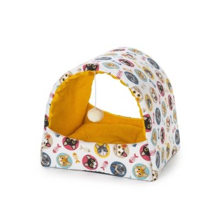 Cuccia A Forma Di Tenda Gatto Multicolor 45X38X40H Cm C/Estr
