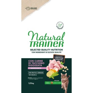 Natural Trainer Selected Quality Nutrition crocchette gatto  Sterilizzato Con Tacchino 1.25Kg