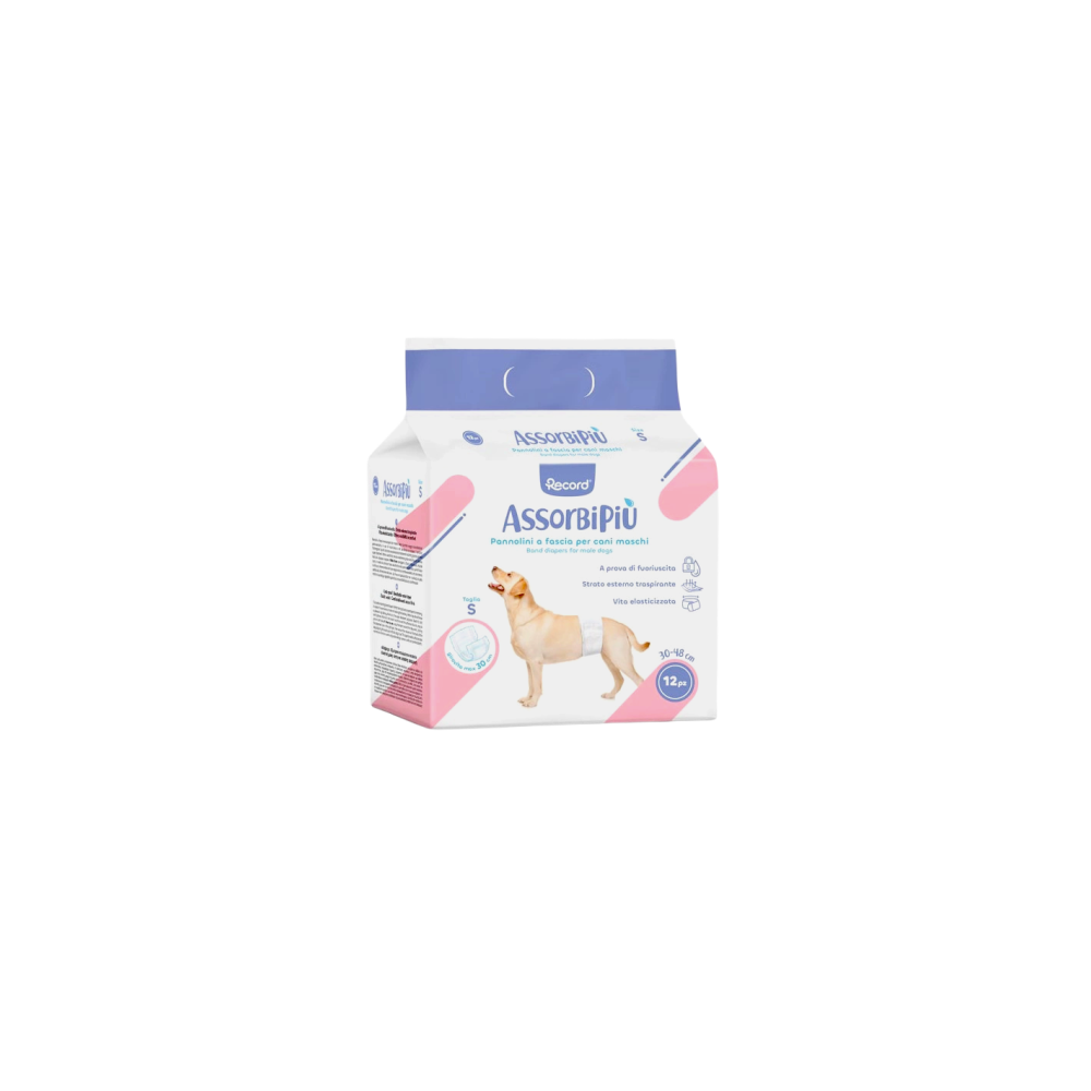 Record Assorbipiu 12 Pannolini A Fascia Per Cani Maschi